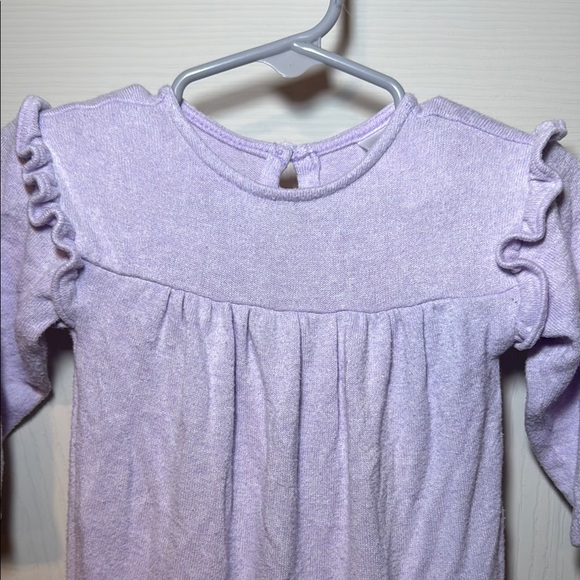 GAP Lavender Long Sleeve Romper with Ruffles Size 3-6 Months - Picture 6 of 7